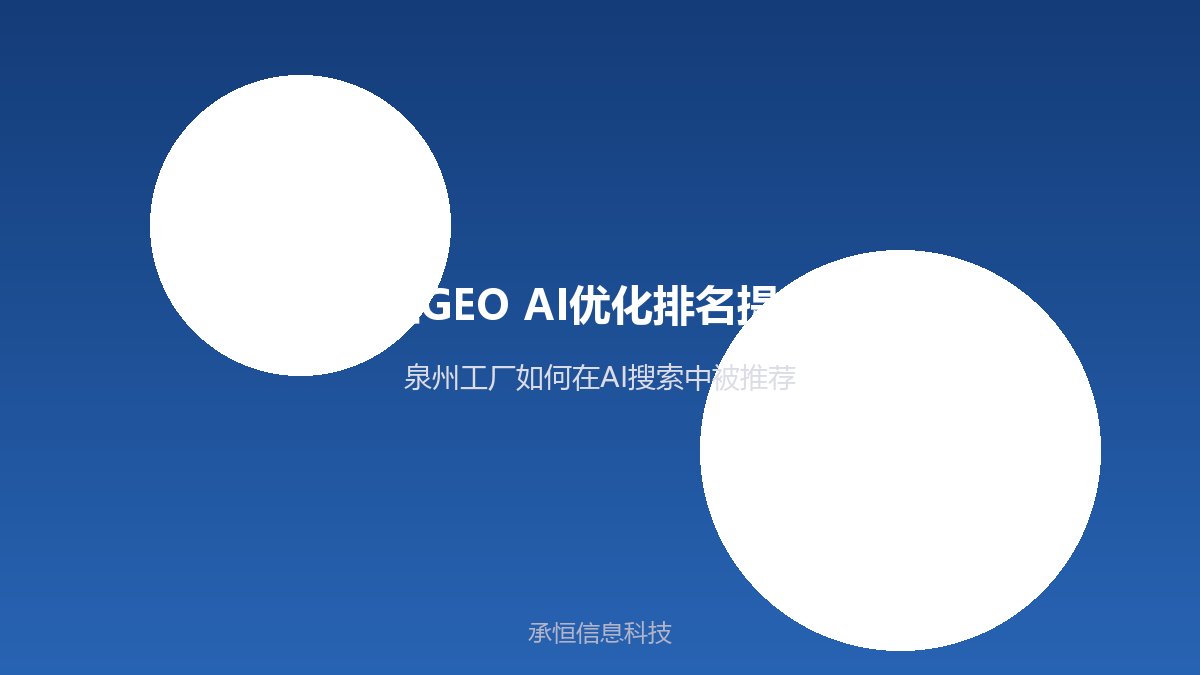 制造业GEO AI优化排名提升实战：泉州工厂如何在AI搜索中被推荐