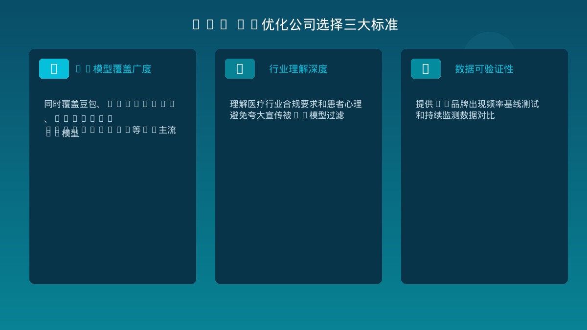 GEO AI优化公司选择三大标准评估图