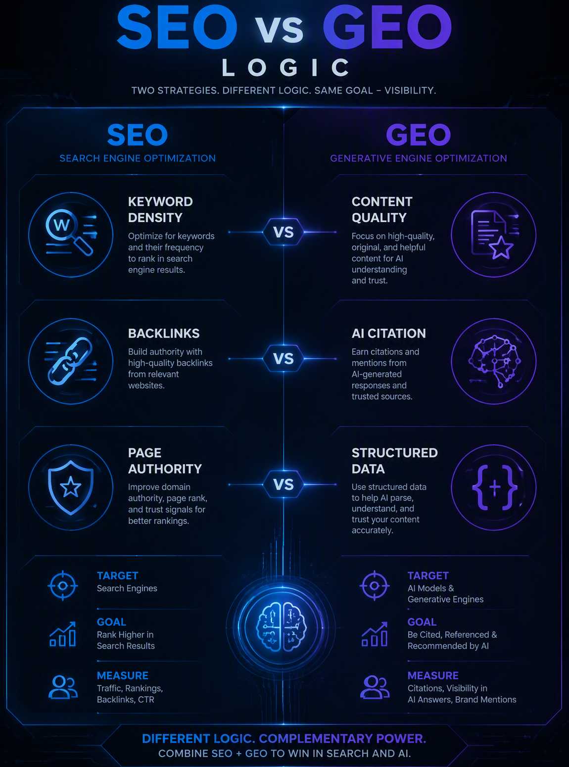 SEO与GEO逻辑对比