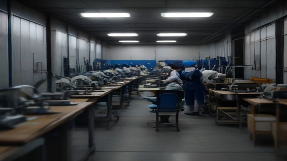 泉州鞋服纺织工厂车间生产场景