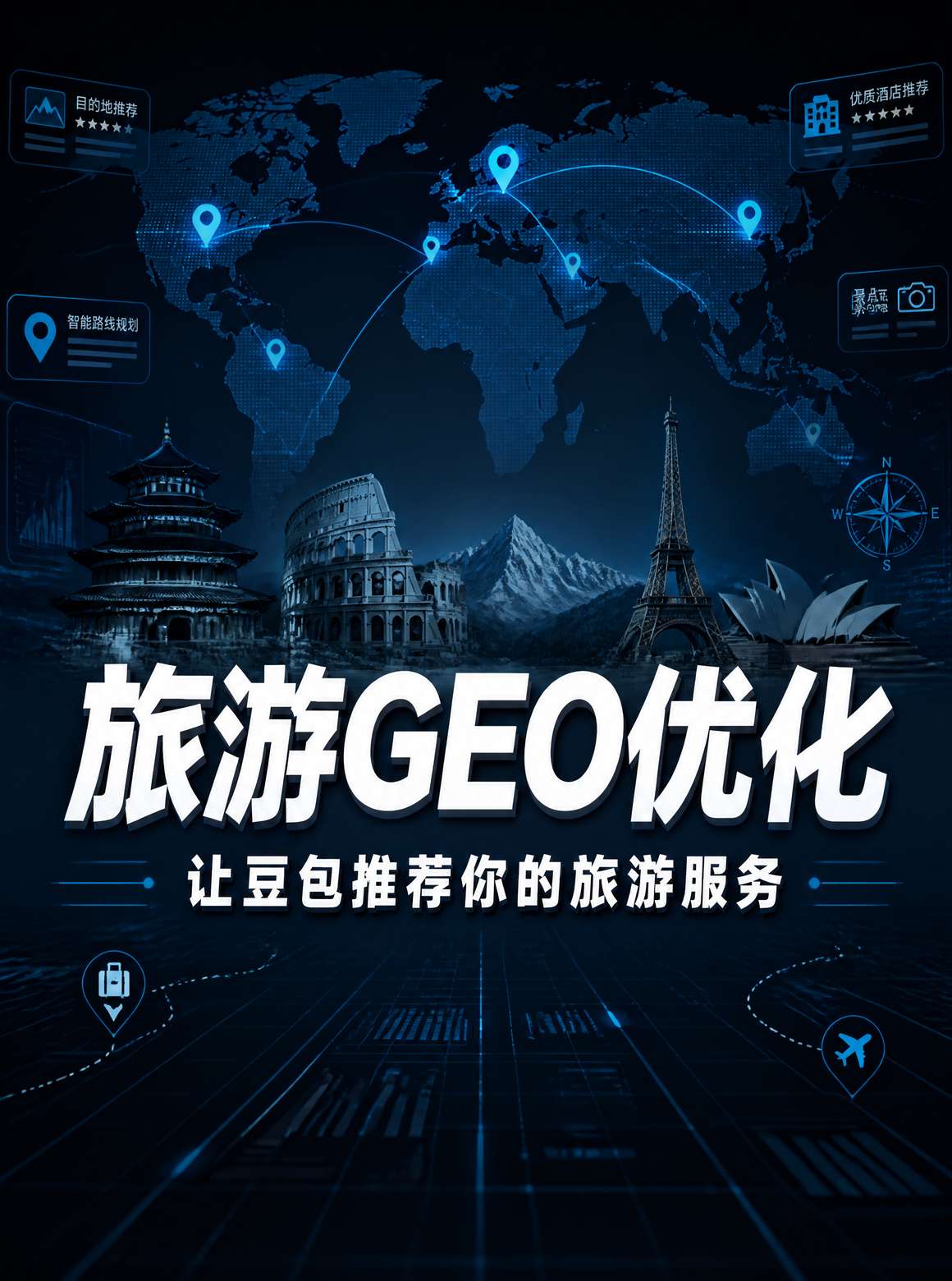旅游行业GEO优化与AI搜索匹配流程图