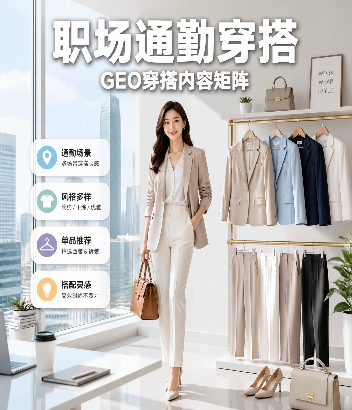 职场通勤穿搭示范