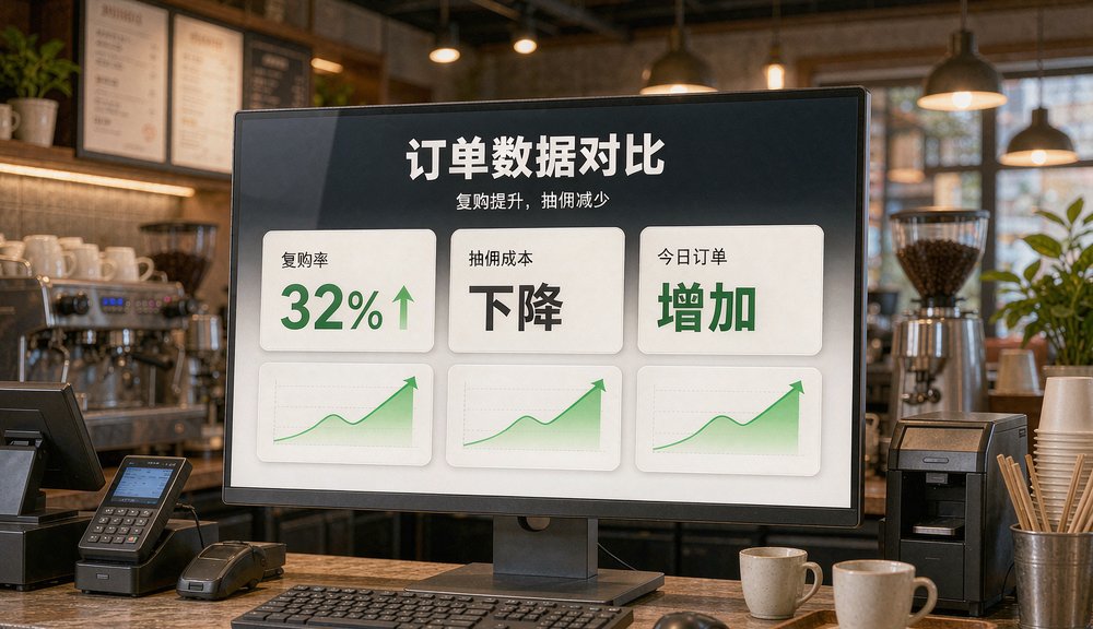 门店三个月订单与客流数据对比示意图