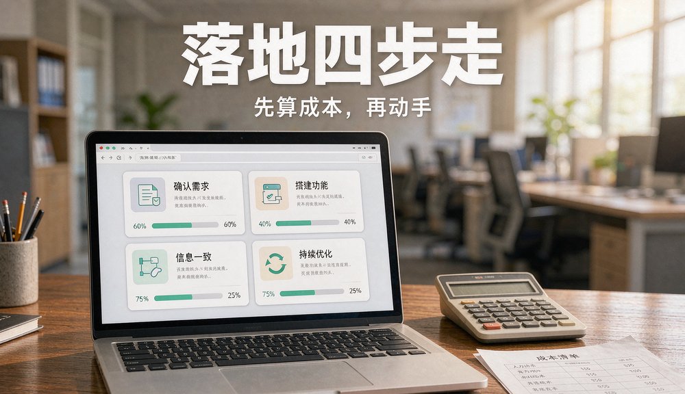 从需求确认到效果评估的四步落地路径示意图