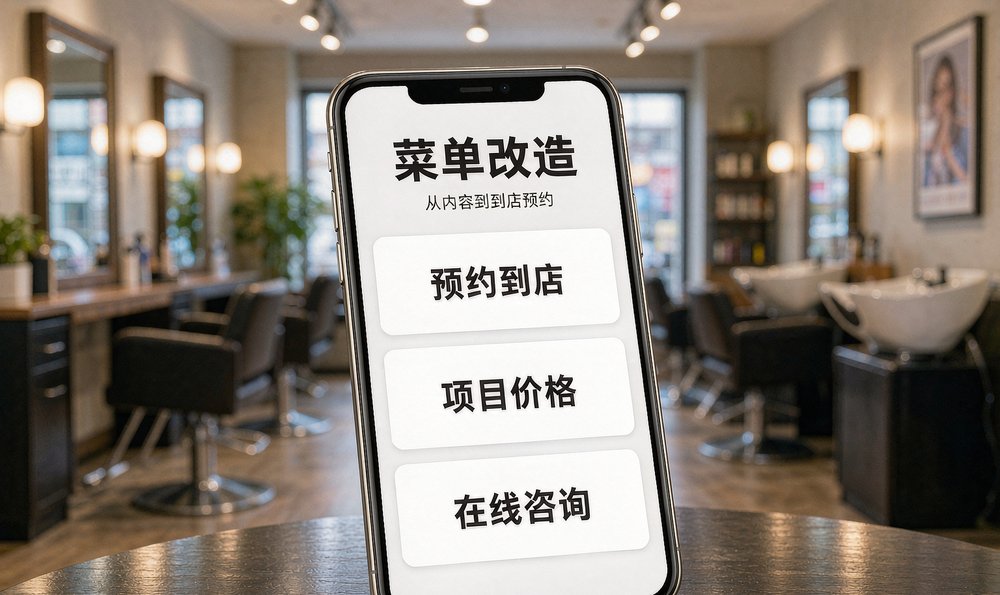 美业公众号菜单改造:预约到店、项目价格、在线咨询