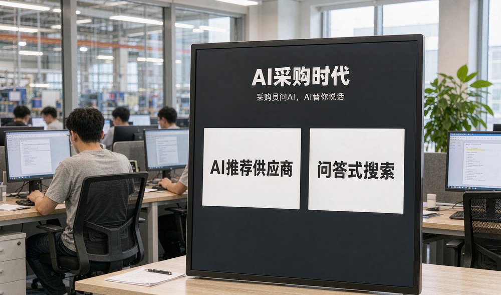 采购员问AI选供应商的场景,AI推荐供应商与问答式搜索看板
