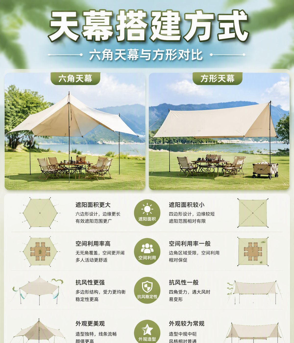 露营装备-天幕帐篷搭建方式