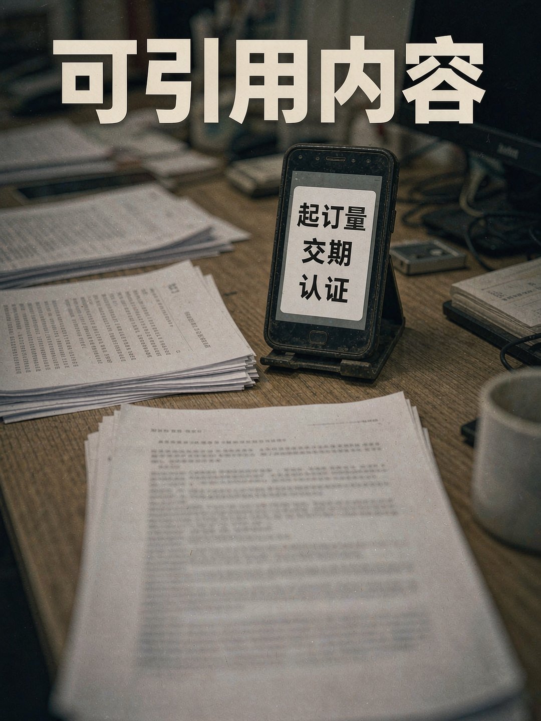 外贸办公室桌上整理独立站可引用的FAQ内容