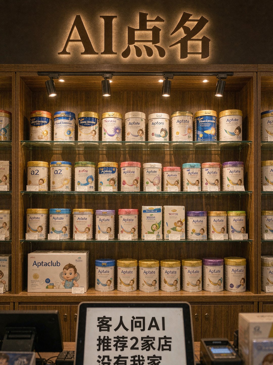 母婴店老板查看客人问AI后的推荐结果
