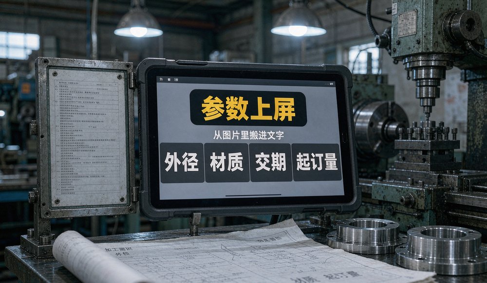 工业平板上的法兰参数卡片——把产品参数从图片搬进AI读得懂的文字