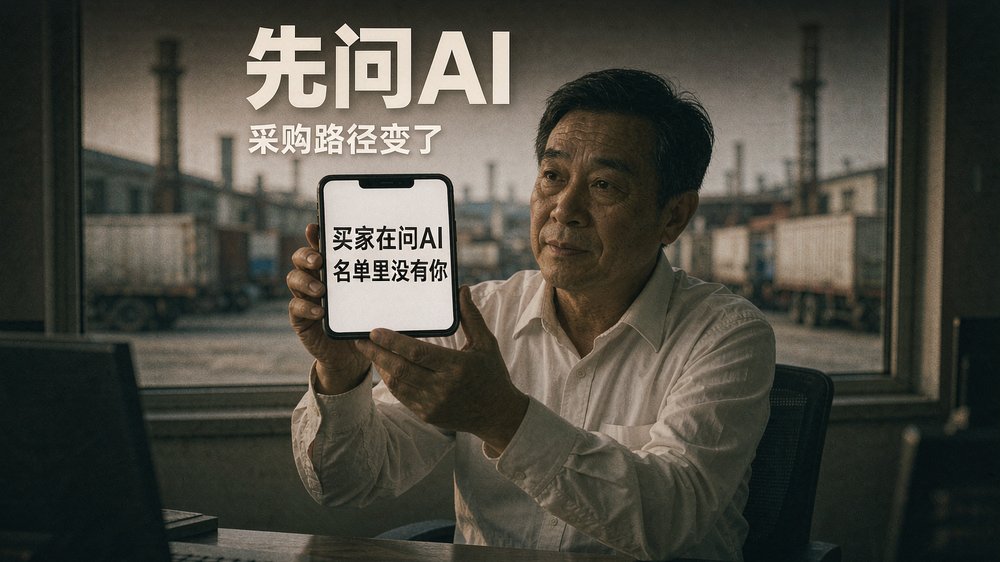 外贸业务员用手机查看AI问答——海外买家正用ChatGPT找供应商