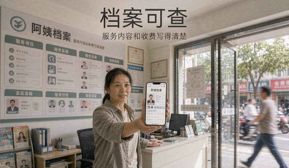公众号里的阿姨档案页让服务内容可查