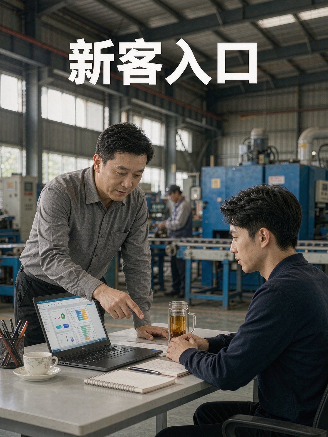 工厂老板和业务员商量预算挪向