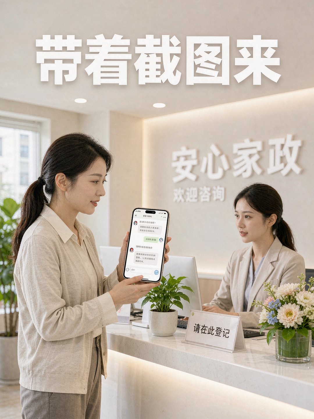 客户拿着AI回答截图到家政前台咨询