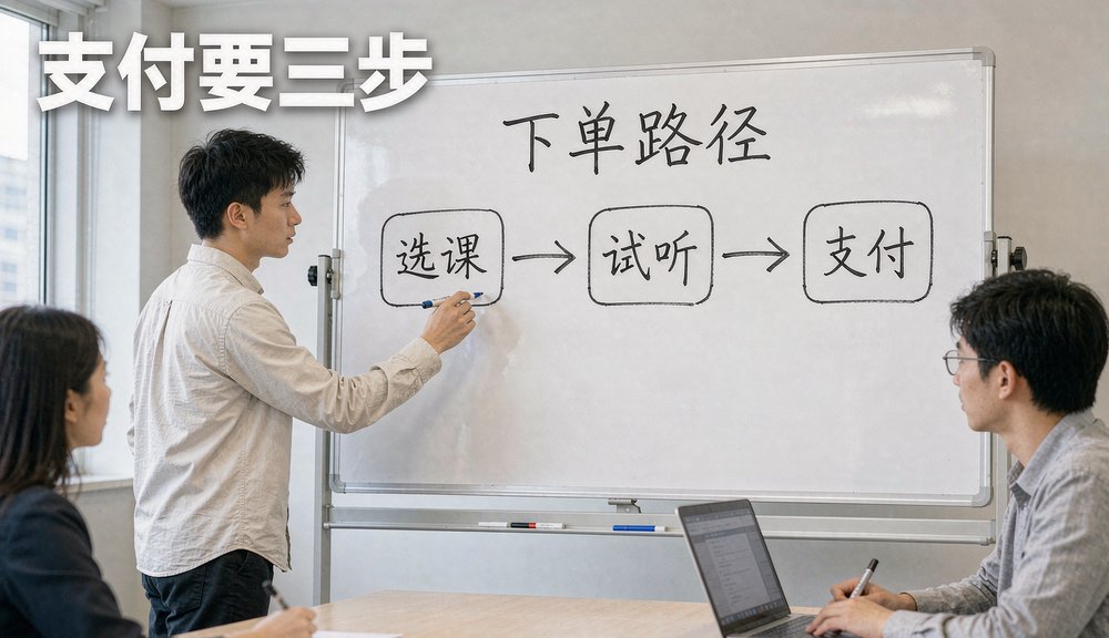团队梳理小程序下单路径,支付三步完成
