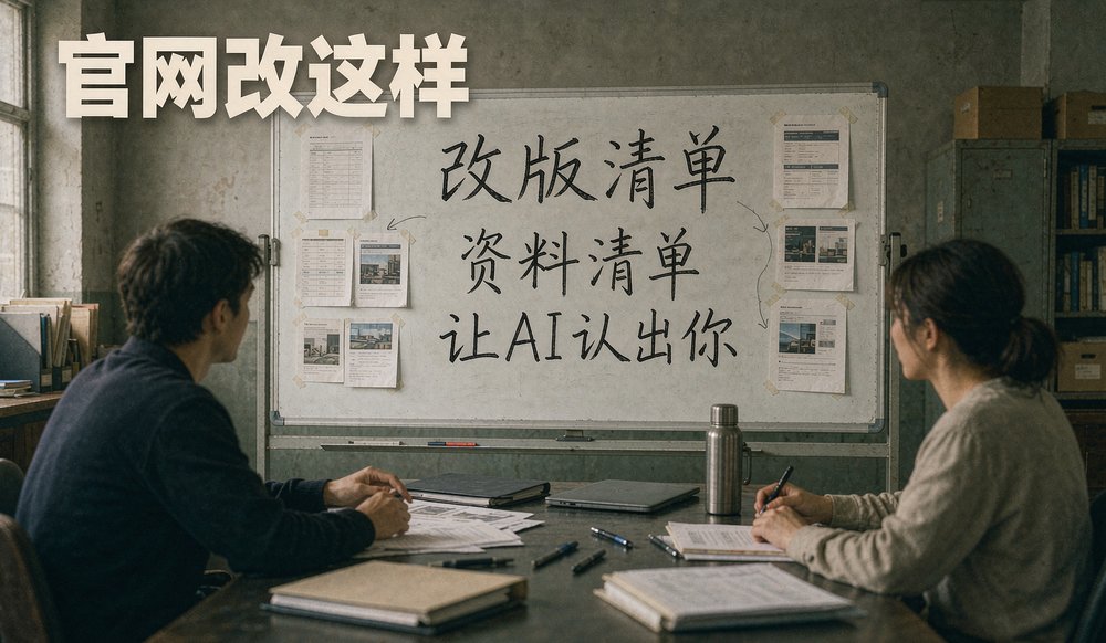 团队整理官网改版清单,让AI认出你的企业