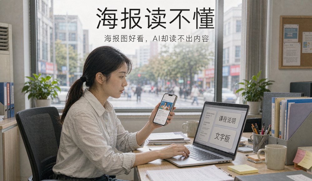 培训机构运营把招生海报内容整理成AI能读懂的文字版课程说明
