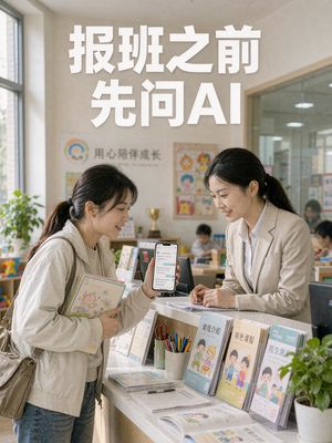 家长进门第一句是在AI上查到你们家，郑校长把公众号海报全翻成了文字