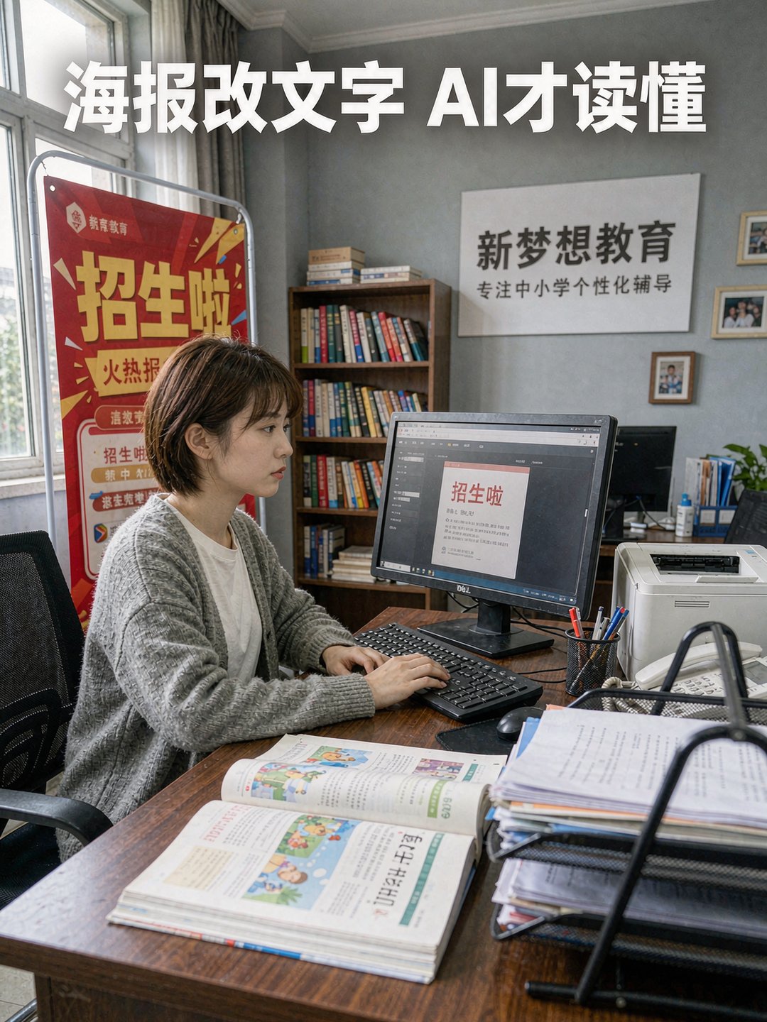 运营人员把招生海报上的课程信息整理成文字版说明页
