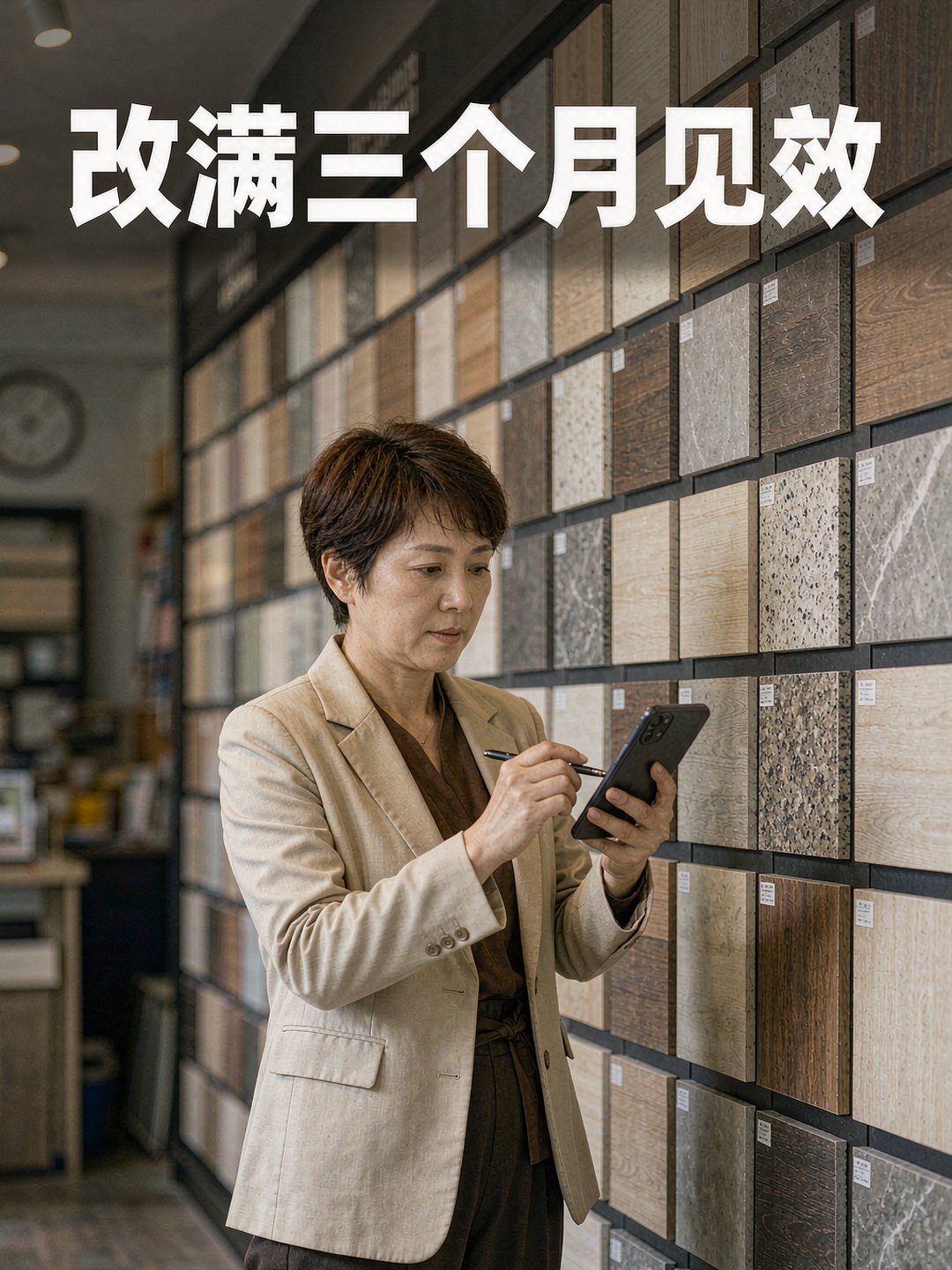 装修公司老板娘用手机测试AI如何回答本地装修问题