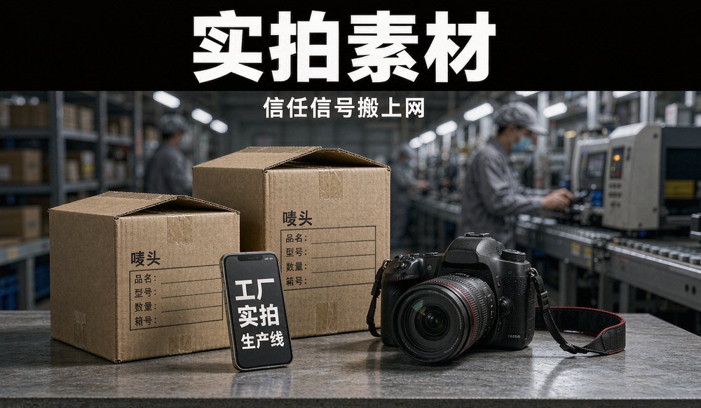 工厂实拍素材:生产线与出口纸箱
