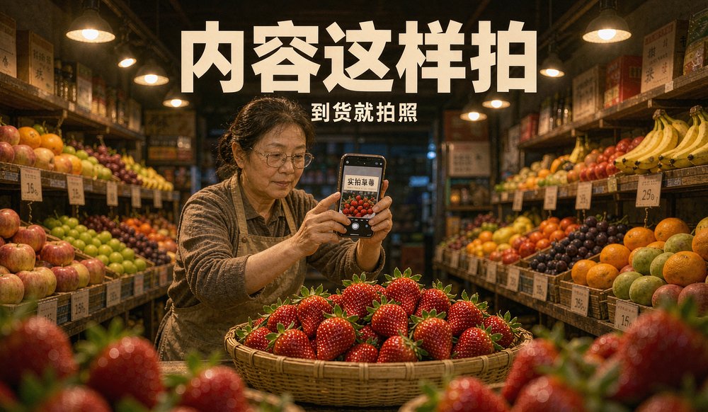 零售店主实拍到货草莓写公众号文章