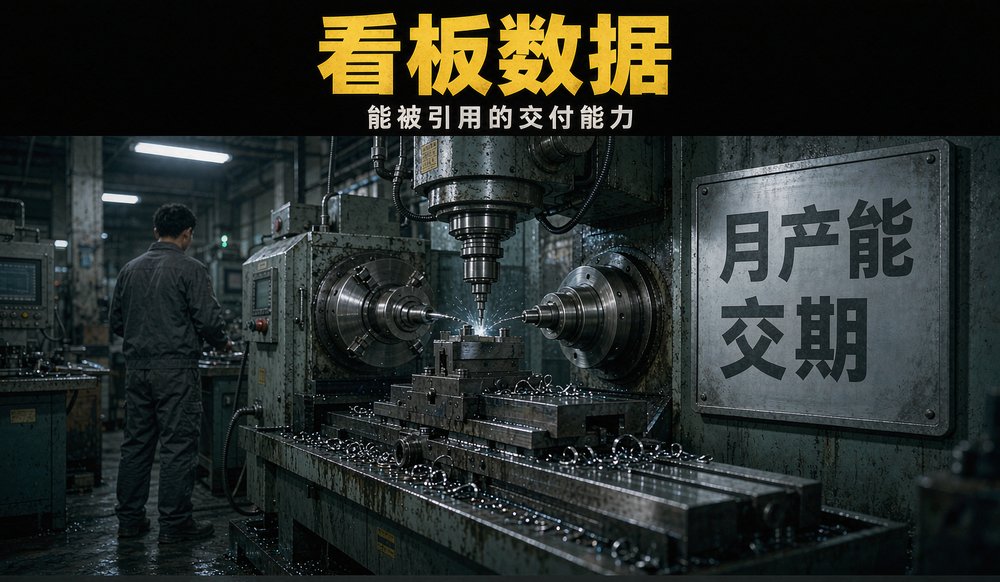 车间生产看板上的月产能与交期