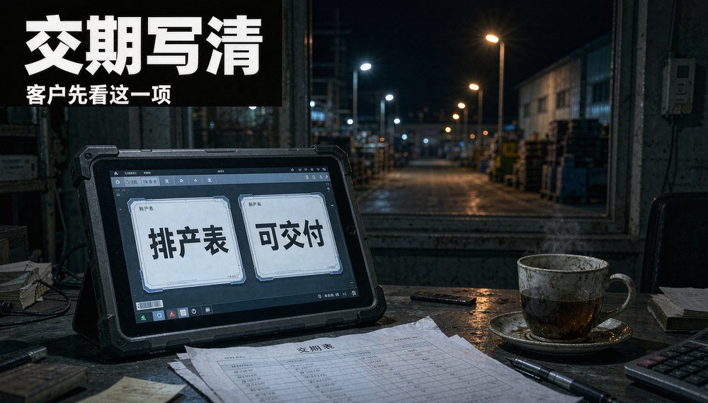 深夜办公室里核对的交期排产表