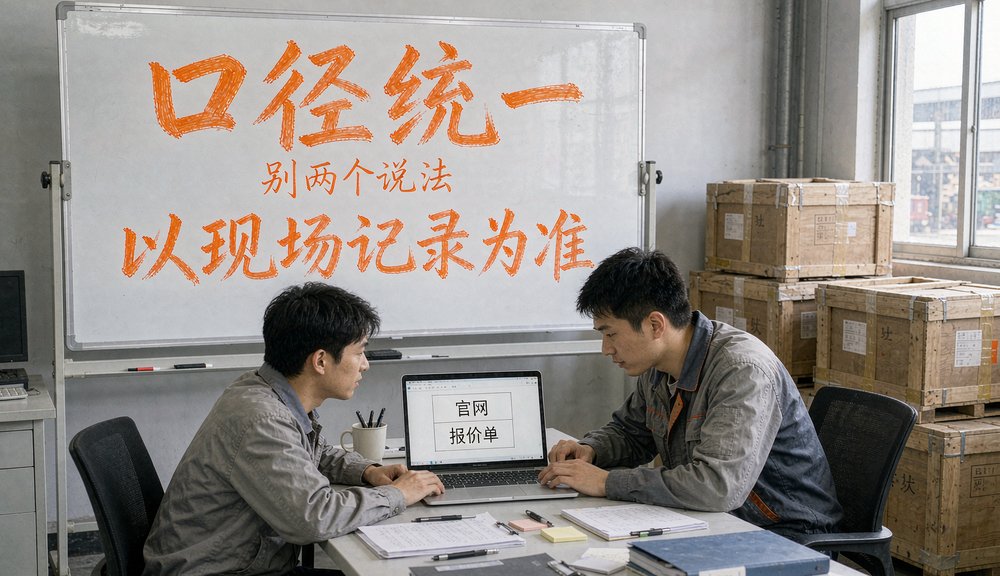 官网与报价单的口径要统一