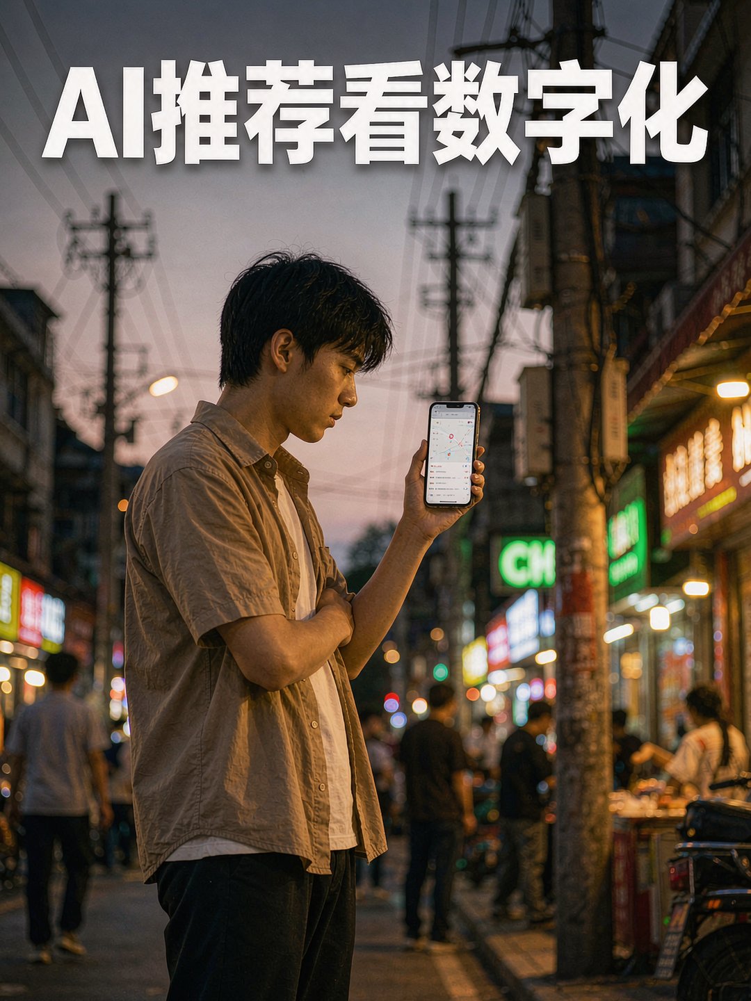 餐厅经理给服务员培训小程序点单操作，桌上摆着新印的桌贴