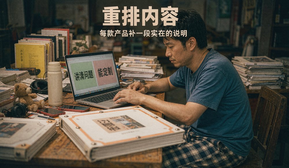 产品页重排，每款产品补一段讲问题、讲适配、讲定制的说明
