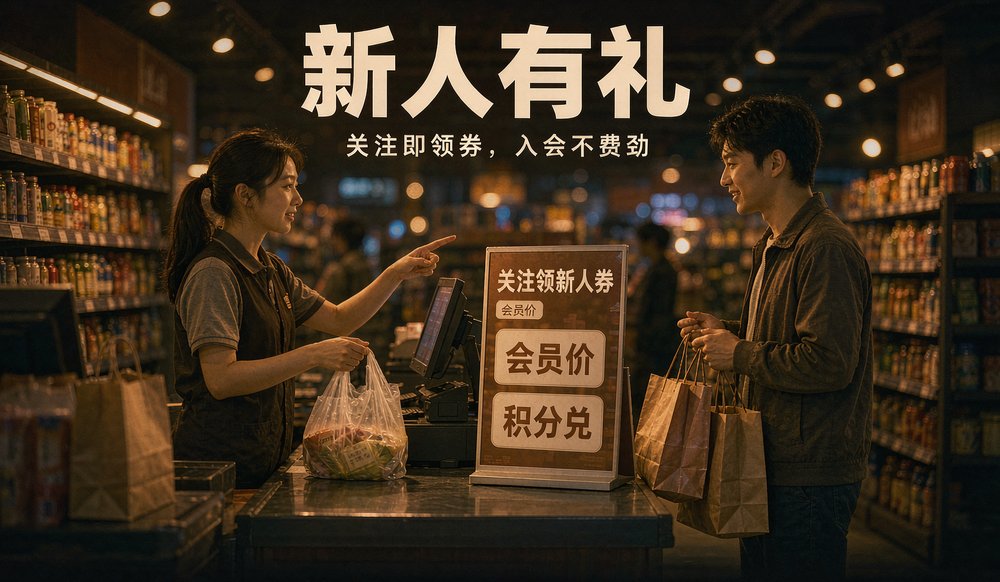 超市收银台旁的公众号领券台卡