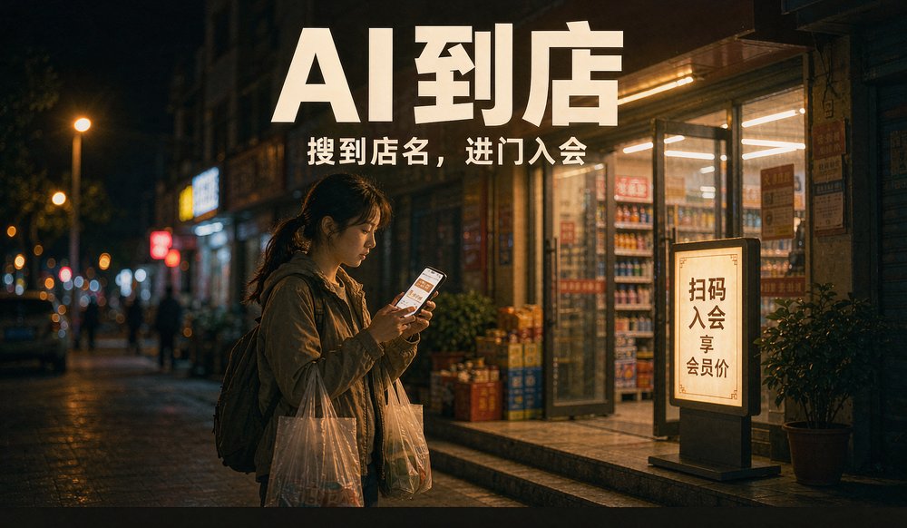 顾客按AI指引到店扫码入会