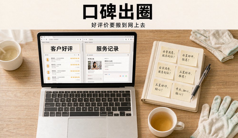 把家政客户好评导出整理成官网案例