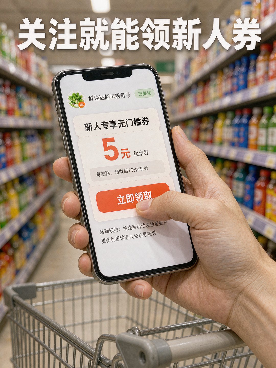 顾客手机上刚领到的新人券