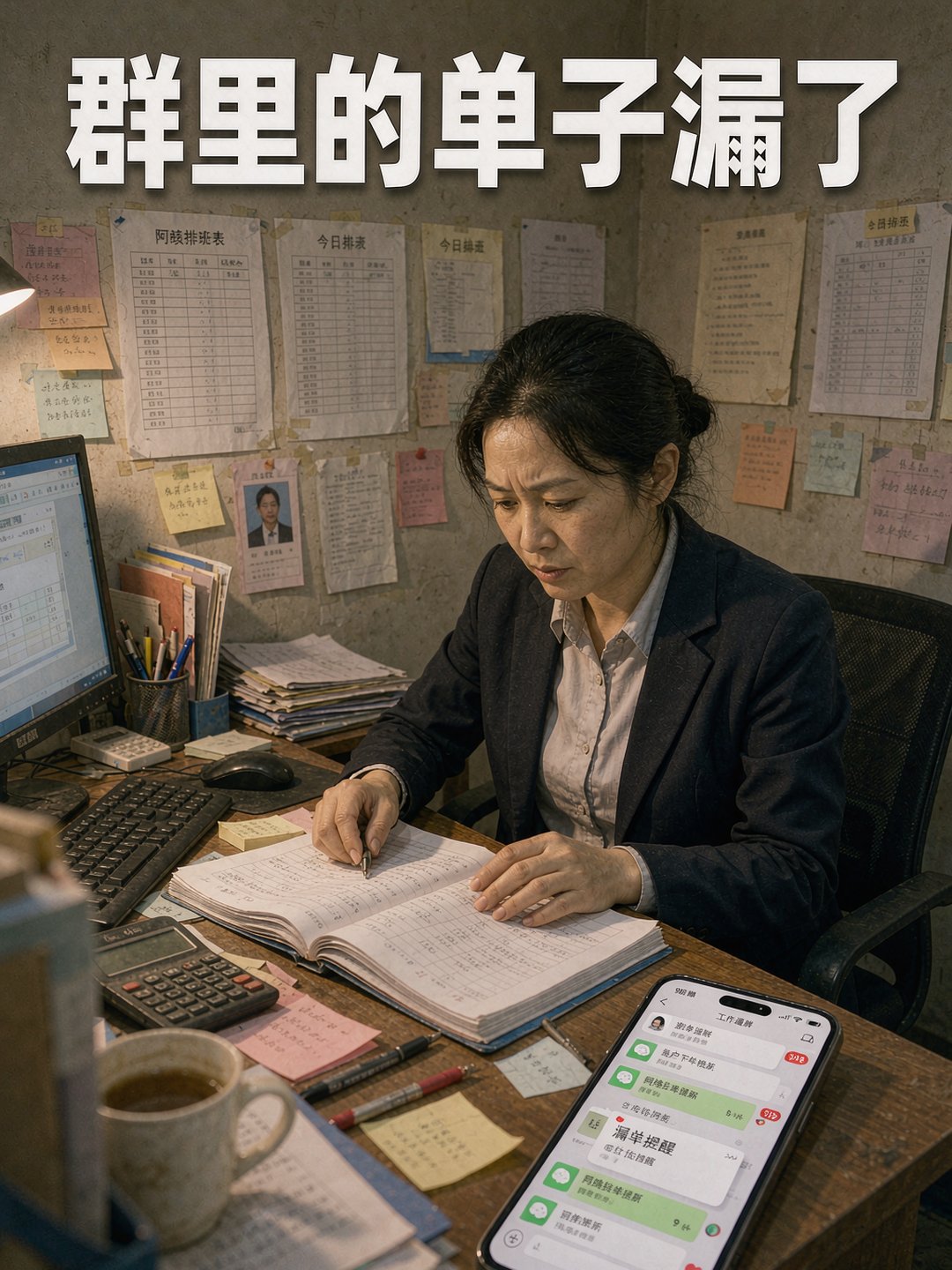 家政老板娘翻着排班登记本对账