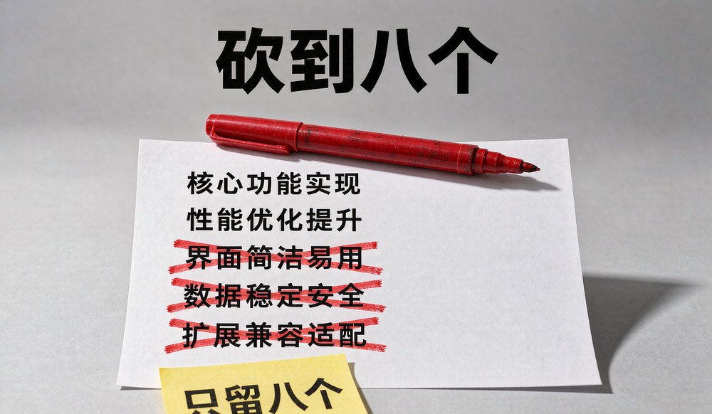需求清单被红笔砍到八个必填字段