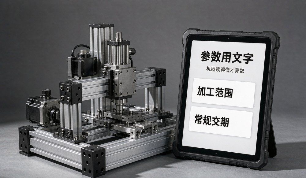 设备参数用文字写清楚,机器才读得懂:加工范围、常规交期