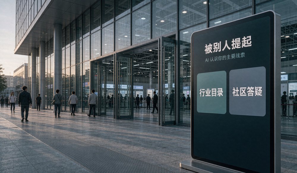 展会场馆外的屏幕:被别人提起,是AI认识你的主要线索