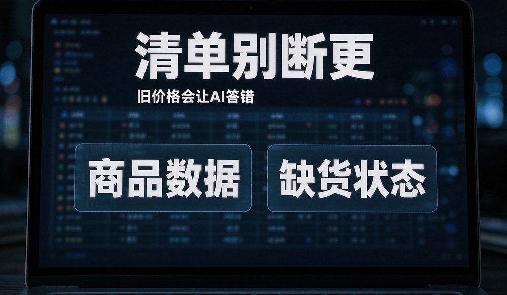 商品清单别断更：旧价格会让AI答错