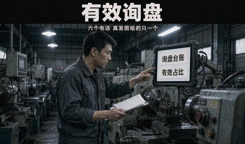 机械配件厂业务员核对询盘台账,AI搜索推广让有效询盘占比上来