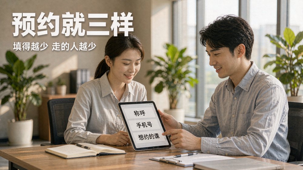 招生小程序试听预约表单只留三项，减少家长流失