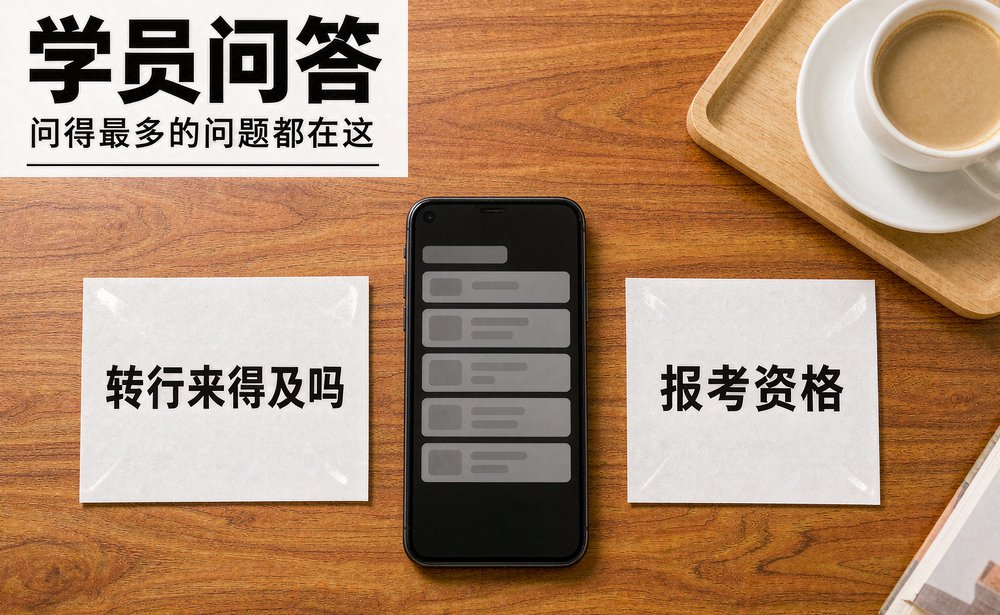 手机屏幕上的学员问答列表,问答区整理搜课人的常见问题