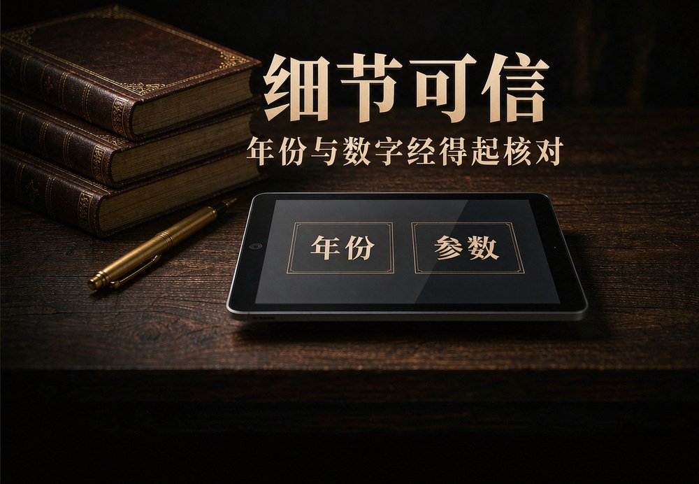 深色木桌上的证书与平板,年份参数这类细节写得具体才对得上