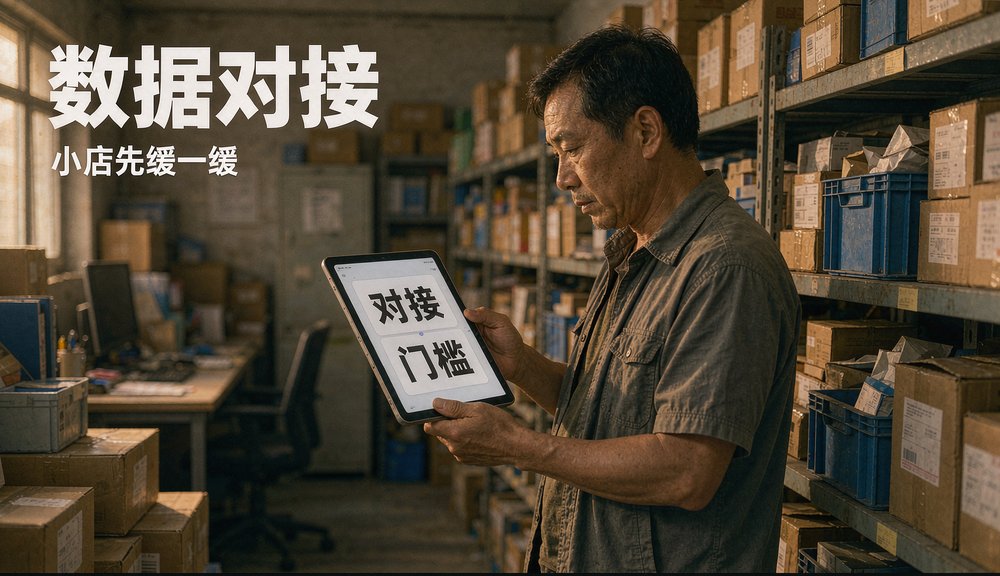 仓库里的店主看着平板上的对接与门槛两个词,掂量投入产出