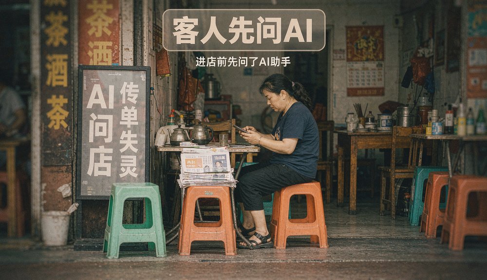 餐饮店老板娘看手机:客人先问AI再进店的GEO时代