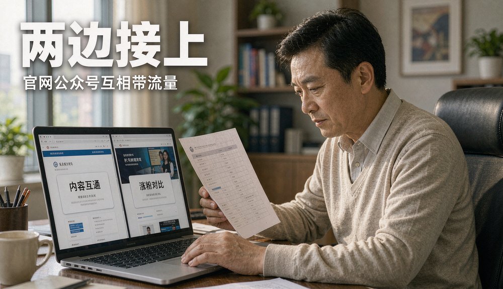 老板对照新旧官网:官网与公众号内容互通互相带流量