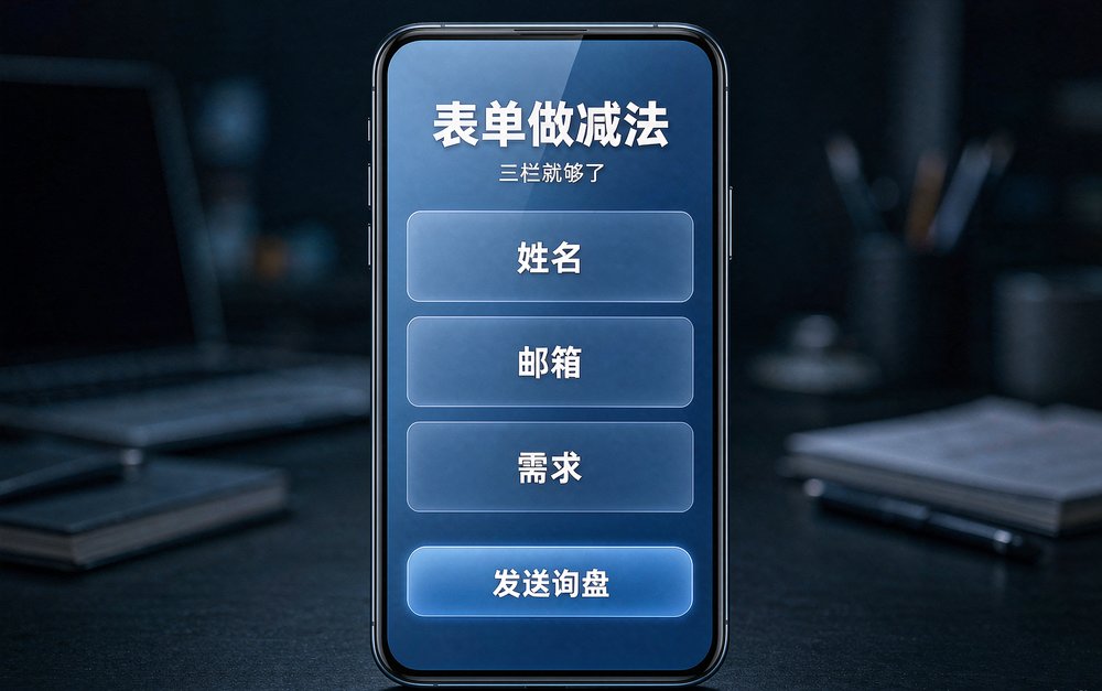 独立站询盘表单只留姓名邮箱需求三项