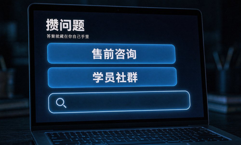 售前咨询记录和学员社群，是课程问答的素材来源