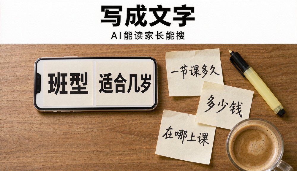 机构把班型、适合年龄、课时写成文字,AI能读家长能搜